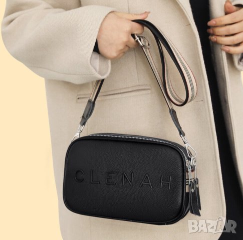CLENAH-Черна малка кожена чанта, снимка 8 - Чанти - 42870834