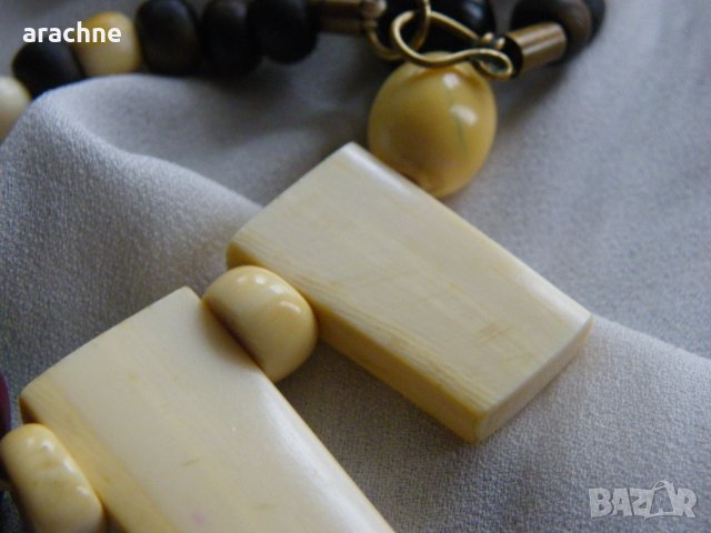 Гердан от слонова кост и рог на африкански бивол, снимка 3 - Колиета, медальони, синджири - 40011706