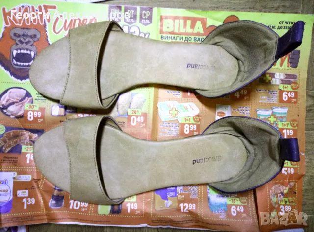 GRACELAND КОЖЕНИ СТИЛНИ ДАМСКИ САНДАЛИ МАРКОВИ ЕСТЕСТВЕНА КОЖА РЪЧНА ИЗРАБОТКА, снимка 6 - Сандали - 29781101