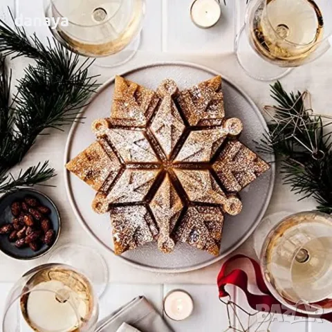 5629 Силиконова форма за кекс молд Голяма снежинка, снимка 4 - Форми - 48766574