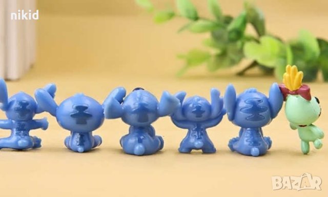 12 бр малки Стич Stitch фигурки пластмасови PVC за игра и украса торта топер, снимка 3 - Фигурки - 30736744