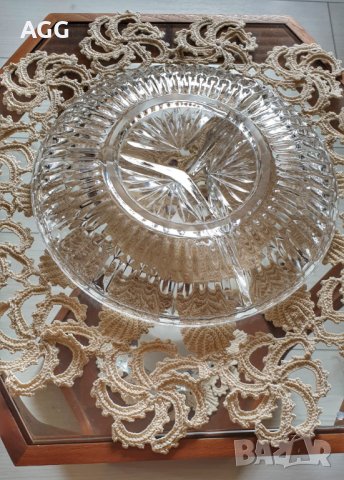 Винтидж ордьовърни чинии от оловен кристал, снимка 4 - Чинии - 40755404