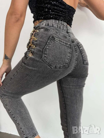 Екстравагантни дънки Слим модел с еластан  , снимка 4 - Дънки - 50912321