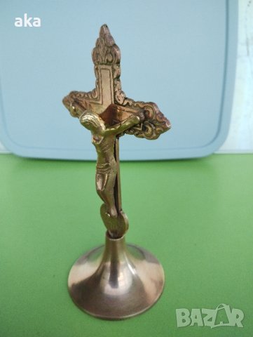 красив стар бронзов масивен кръст разпятие, снимка 14 - Антикварни и старинни предмети - 41968078