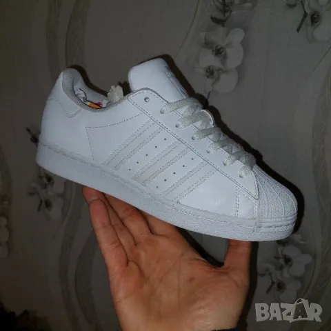 бели маратонки adidas Superstar  EG4960  номер 39 ,5-40, снимка 18 - Маратонки - 45640632