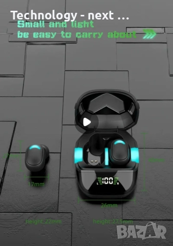 Безжични Слушалки TWS G7S, Bluetooth 5.0, LED Дисплей, Външна батерия, Гейминг Слушалки, снимка 2 - Bluetooth слушалки - 52880436