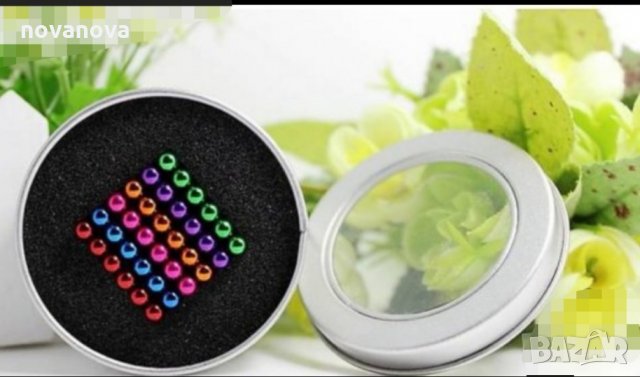 216 Магнитни Топчета (сфери) цветни  5 мм, в метална кутия, снимка 10 - Други игри - 31430911