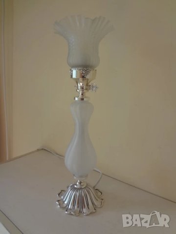 Гръцка лампа от метал и стъкло, снимка 3 - Настолни лампи - 51084982
