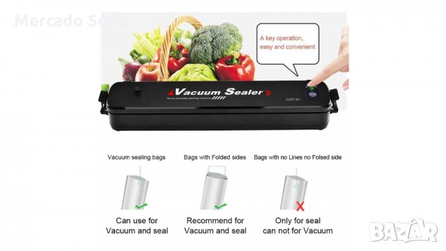 Машинка за вакумиране Mercado Trade, Запечатване, Черен, снимка 5 - Аксесоари за кухня - 34219568