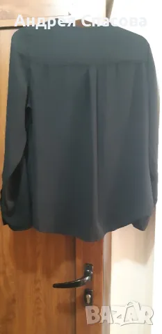 дамска черна риза, снимка 2 - Ризи - 47758316