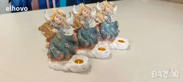 Коледни ангелчета, свещник, снимка 2 - Коледни подаръци - 52492474