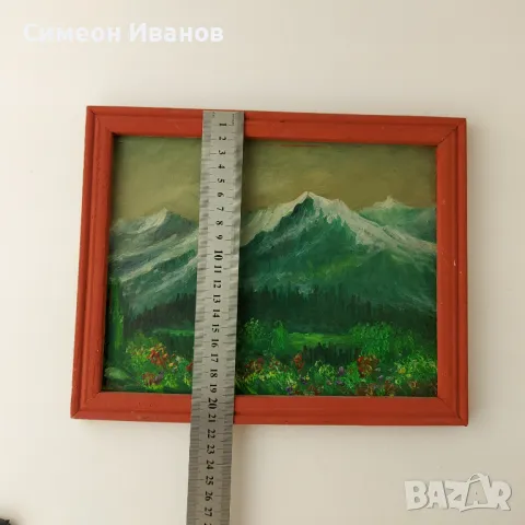 Интересна стара картина пейзаж SG2026, снимка 7 - Други ценни предмети - 47930395