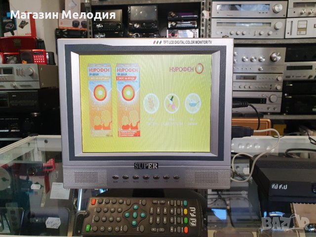 8" телевизор Super TFT LCD Digital Color Monitor/TV с декодер и антена. Работи на 12 и 220 волта. Де, снимка 9 - Телевизори - 42431464