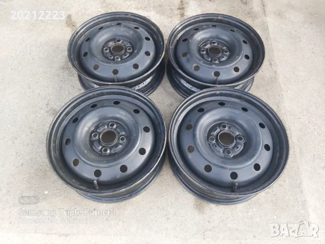 4 броя железни джанти за Тoyota Yaris 15, снимка 4 - Гуми и джанти - 48662332