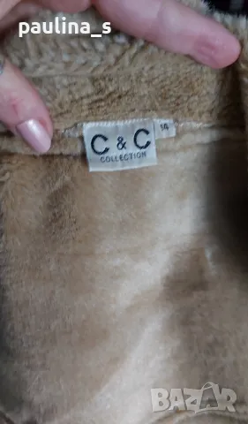 Два броя / Кожух цвят нюд"C & C"и кафяв / подплата с косъм , снимка 9 - Якета - 48686080