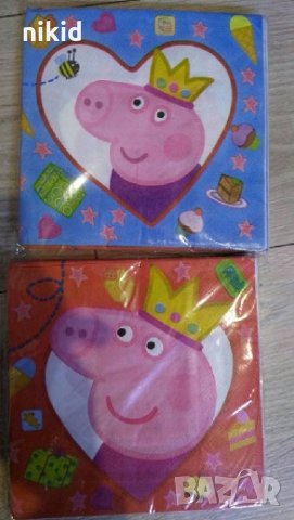 Двустранни Пепа пиг Pig Peppa и Джордж 10 парти салфетки рожден ден, снимка 1 - Други - 29392024