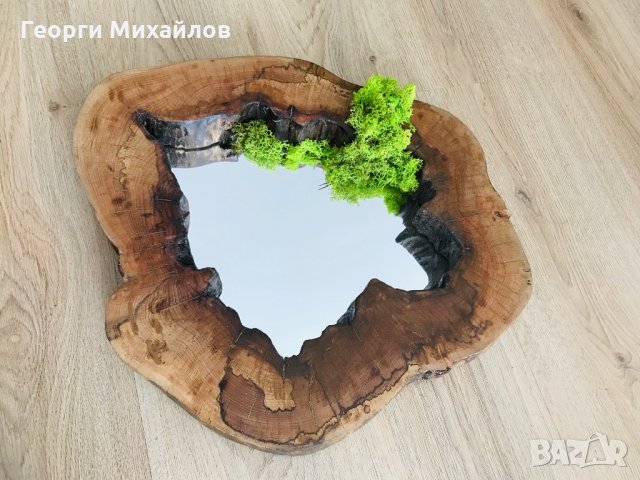 Огледало за баня От масивна дървесина и скандинавски мъх , снимка 6 - Огледала - 29214868