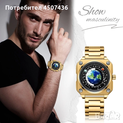 LIGE спортен кварцов часовник от неръждаема стомана със светещ квадратен дизайн, снимка 2 - Мъжки - 52798088