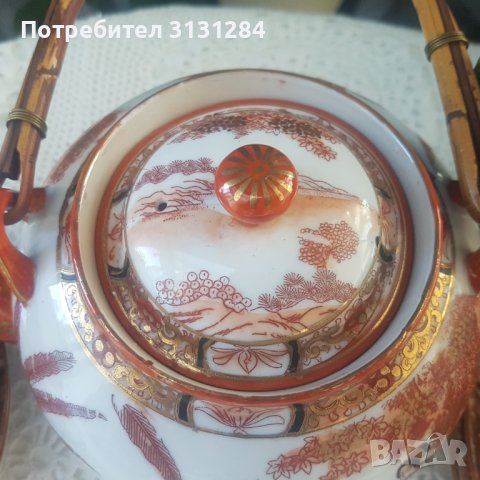 Антикварен Amari сервиз Гейши порцелан " яйчена черупка" Япония, снимка 6 - Сервизи - 42066407