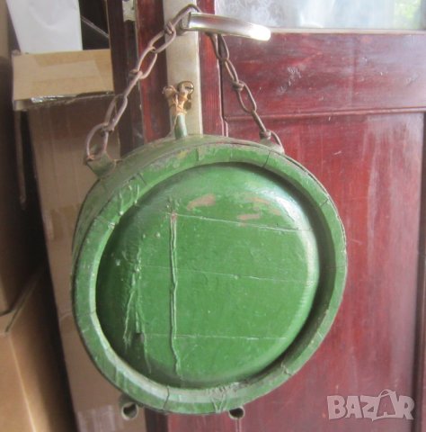 Зелено буре бъкел с дръжка от синджир, снимка 5 - Антикварни и старинни предмети - 29120942