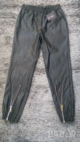 Кожен панталон в черен цвят с цип отпред, снимка 8 - Панталони - 31016263