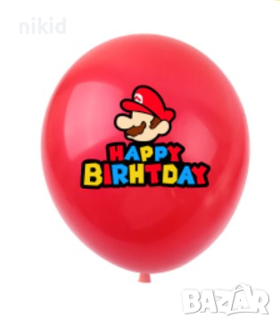 Супер Марио Super Mario Обикновен надуваем латекс латексов балон парти хелий или газ, снимка 7 - Други - 27388751