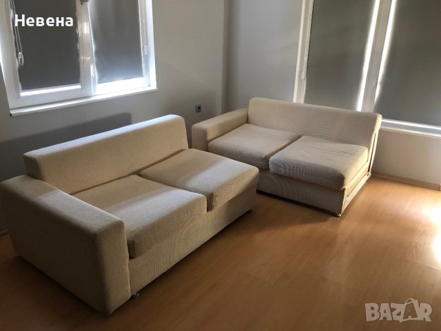 Два двойни дивана с голяма табуретка, снимка 2 - Дивани и мека мебел - 42133473