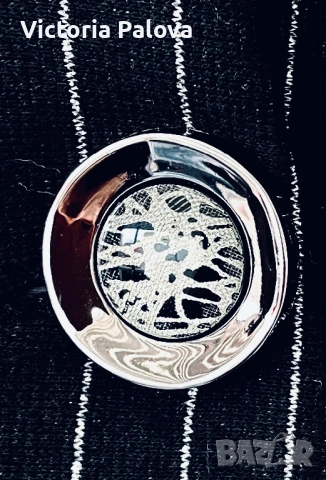 Модерно удължено сако без ревер KUSI COLLECTION с фини блестящи райета, снимка 6 - Сака - 53194455