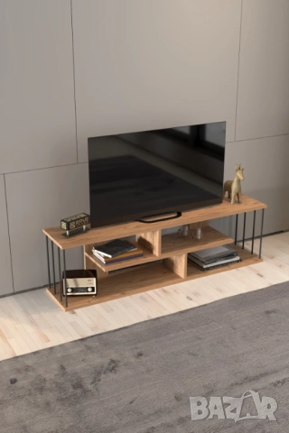 Шкаф за телевизор / Модерен ТВ шкаф в два цвята - бор/бял / ТВ секция, снимка 3 - Шкафове - 51816345