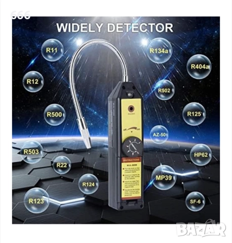 Детектор за течове на фреон, със светлинен индикатор, за халогенни газове, преносим, снимка 4 - Друга електроника - 51896056