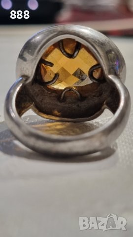 Сребърен пръстен 925 проба с цитрин , снимка 4 - Пръстени - 44199860