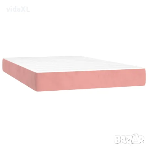 vidaXL Матрак за легло с покет пружини средна твърдост розов 120x200x20 см кадифе