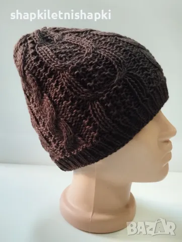 Дамска плетена шапка - 91, снимка 2 - Шапки - 45672164