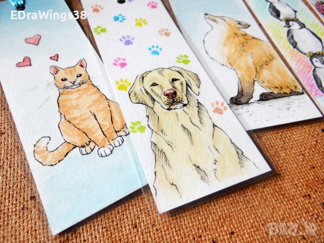 Разделители за книги Ръчно рисувани Книгоразделители, снимка 3 - Други - 28280638