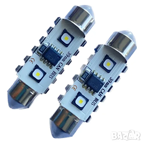 LED крушки софитни 39mm CANBUS 12-24V 2 броя