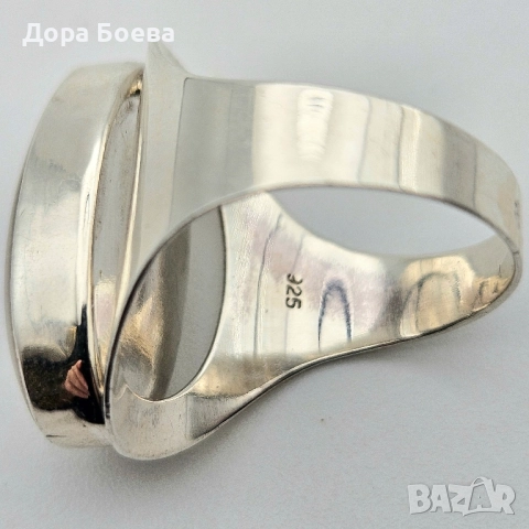 Сребърен пръстен: "Огледално", снимка 4 - Пръстени - 52354288