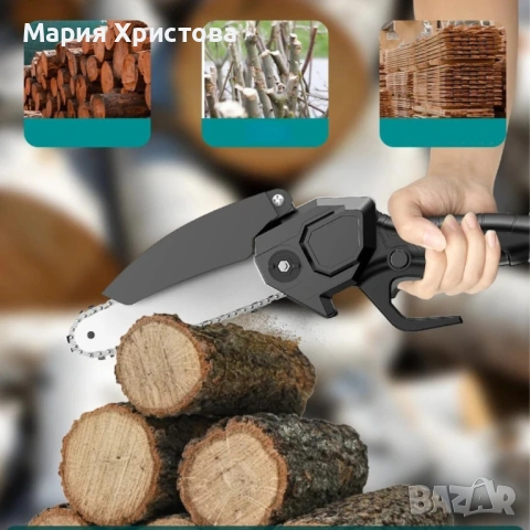 Акумулаторен мини верижен трион 6", Комплект с 2 батерии 6000mAh и куфар, снимка 5 - Градински инструменти - 53358567