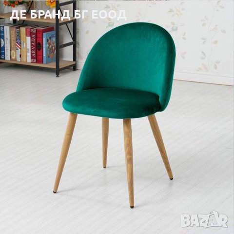 Зелен стол / комплект от два трапезни стола / столове с мека седалка и облегалка МОДЕЛ 93, снимка 6 - Столове - 33774090