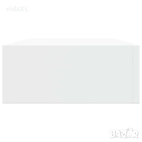 vidaXL Стенни рафтове с чекмеджета, 2 бр, бели, 40x23,5x10 см, МДФ, снимка 8 - Етажерки - 56146948
