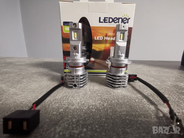 LED крушки за фарове, H1 H7 H4 HB3  HB4 9-32V 44W 4000LM 6500K Ledener, снимка 4 - Аксесоари и консумативи - 33797704