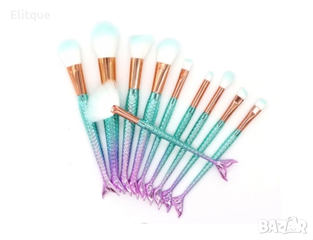 Десет чудесни четки за грим с дръжка тип русалка в два варианта HZS62, снимка 7 - Други - 52820415