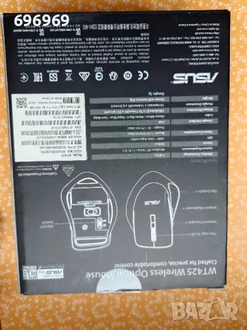 Безжична мишка ASUS WT425, 1600 dpi, USB, Blue/Black, снимка 5 - Клавиатури и мишки - 49341929