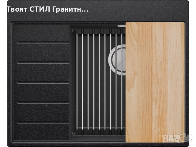 Графит гранитна кухненска мивка Сидни 620-45 Ergo Multilevel 620х500, снимка 8 - Мивки - 51918103
