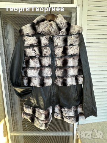 Страхотно яке естествена кожа и чинчила, снимка 10 - Якета - 44290603