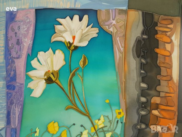 Уникална картина от Данелина Косева Батик естествена коприна, снимка 3 - Картини - 38540748