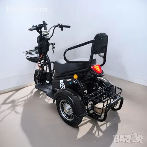 Двуместна електрическа триколка blueElectric Pudding 1800W | 48V | 23Ah | BLACK, снимка 4 - Мотоциклети и мототехника - 49745635
