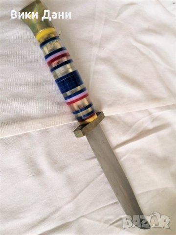 соц ръчно направен уникат нож кама бронз, снимка 3 - Антикварни и старинни предмети - 38280482