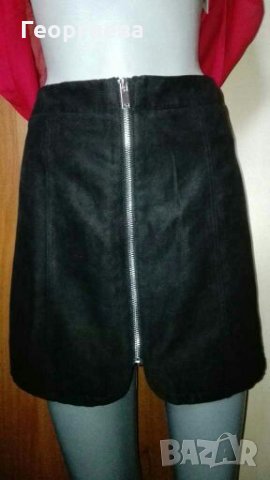 Черна пола H&M, имитация на велур🌹🍀XS,S🌹🍀арт.840