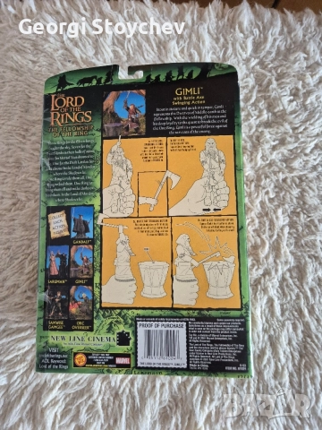 Екшън фигурка на Гимли от The Lord Of The Rings на ToyBiz , снимка 4 - Колекции - 56184478