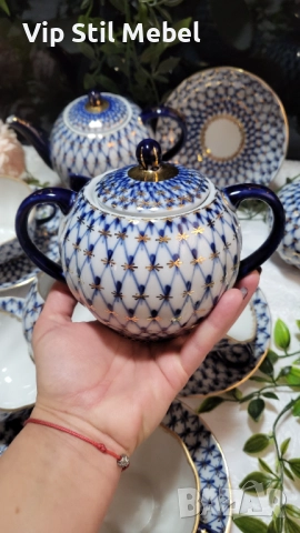 Сервзи за кафе/чай ЛФЗ кобалтова мрежа , снимка 7 - Сервизи - 52677101